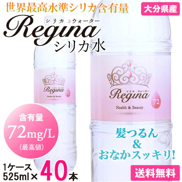 【ブラックフライデー目玉】シリカ水 525ml 40本 シリカウォーター 天然水 天然シリカ ミネラルウォーター 美ウォーター ケイ素水 水 軟水 レジーナ 国産 大分県産