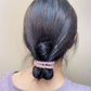 (ブラック)ヘアゴム　キラキラ　ヘアアクセサリー　かわいい　ゴールド　オシャレ　髪飾り　上品　大人っぽい　クリスタルビーズ 大人 上品 エレガント フェミニン 　シンプル　ブレスレット　子供用　大人