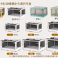 XINYF 収納ボックス 60×42×33.5cm-84.4L) 折りたたみ 蓋付き 積み重ね 全方向から取り出せる 収納ケース プラスチック キャスター付き (ホワイト-1個