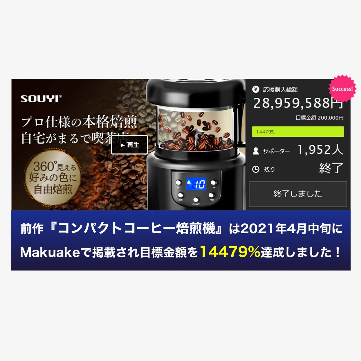 コーヒー焙煎機 SY-121N