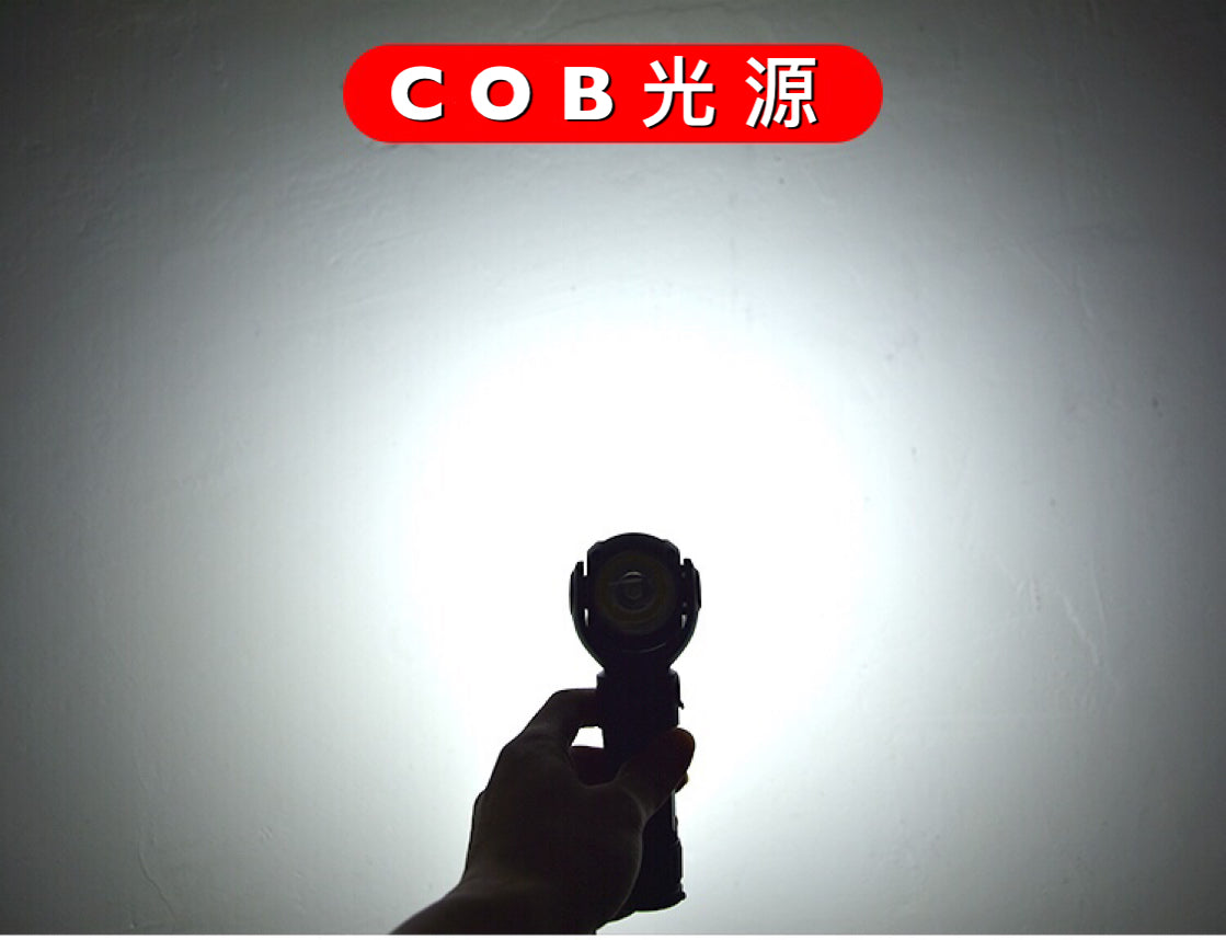 新懐中電灯 COB LEDライト 高輝度 赤電源 充電式 超強力 充電池付きハンディライト マグネット付き ズーム機能 フラッシュライト 多モード 軍用 作業灯 停電 防水 防災対策 最新仕様 防災グッズ アウトドア おすすめ コンパクト 軽量(w026)