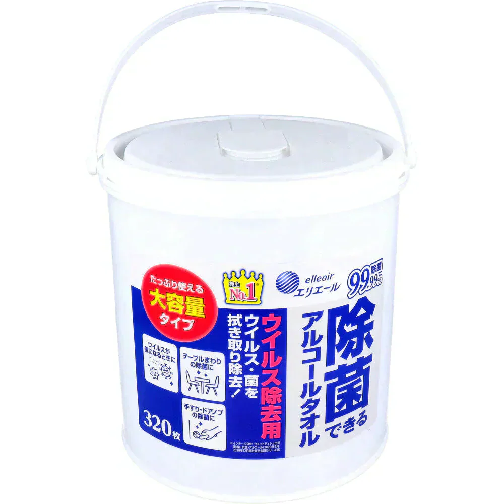 除菌ウェットティッシュ エリエール 除菌できるアルコールタオル ウイルス除去用 本体 大容量320枚入り