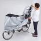 サイクルカバー ファスナー付き 特大サイズ [ サイクルカバー 電動自転車対応 シンプル レディース メンズ 自転車 雨 簡単装着 ワンタッチ 厚手生地 前幼児座席 後カゴ 丈夫 特大 防水 厚手 防犯 送料無料 ]