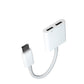 USB type-C イヤホンと充電コネクター イヤホン 変換アダプタ イヤホン変換ケーブル Android ダブルTypeCメスジャック typec 同時 通話 ゲーム 音楽充電 音声