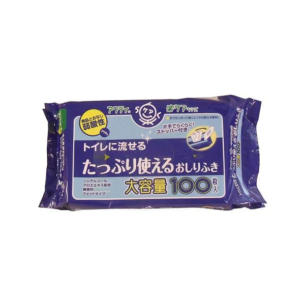 おしりふき アクティ トイレに流せるおしりふき 100枚Ｘ10パック