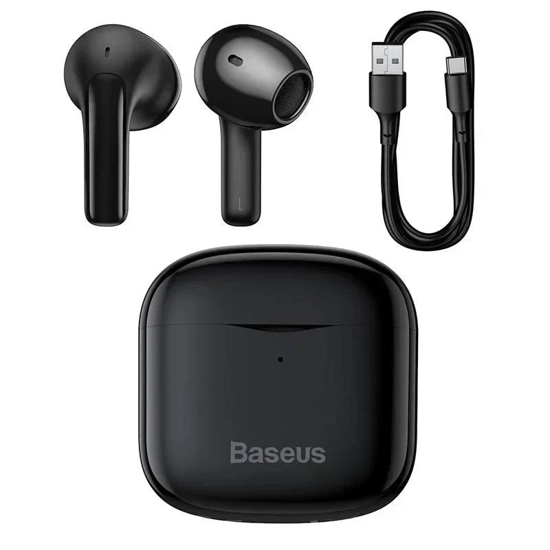 即納商品 ワイヤレスイヤホン BASEUS Bluetooth 5.3 ブルートゥースイヤホン 耳掛け型 軽量 高音質 正規品 安心保証 簡単ペアリング 急速充電対応 IP64防水仕様 w050A(ホワイト)