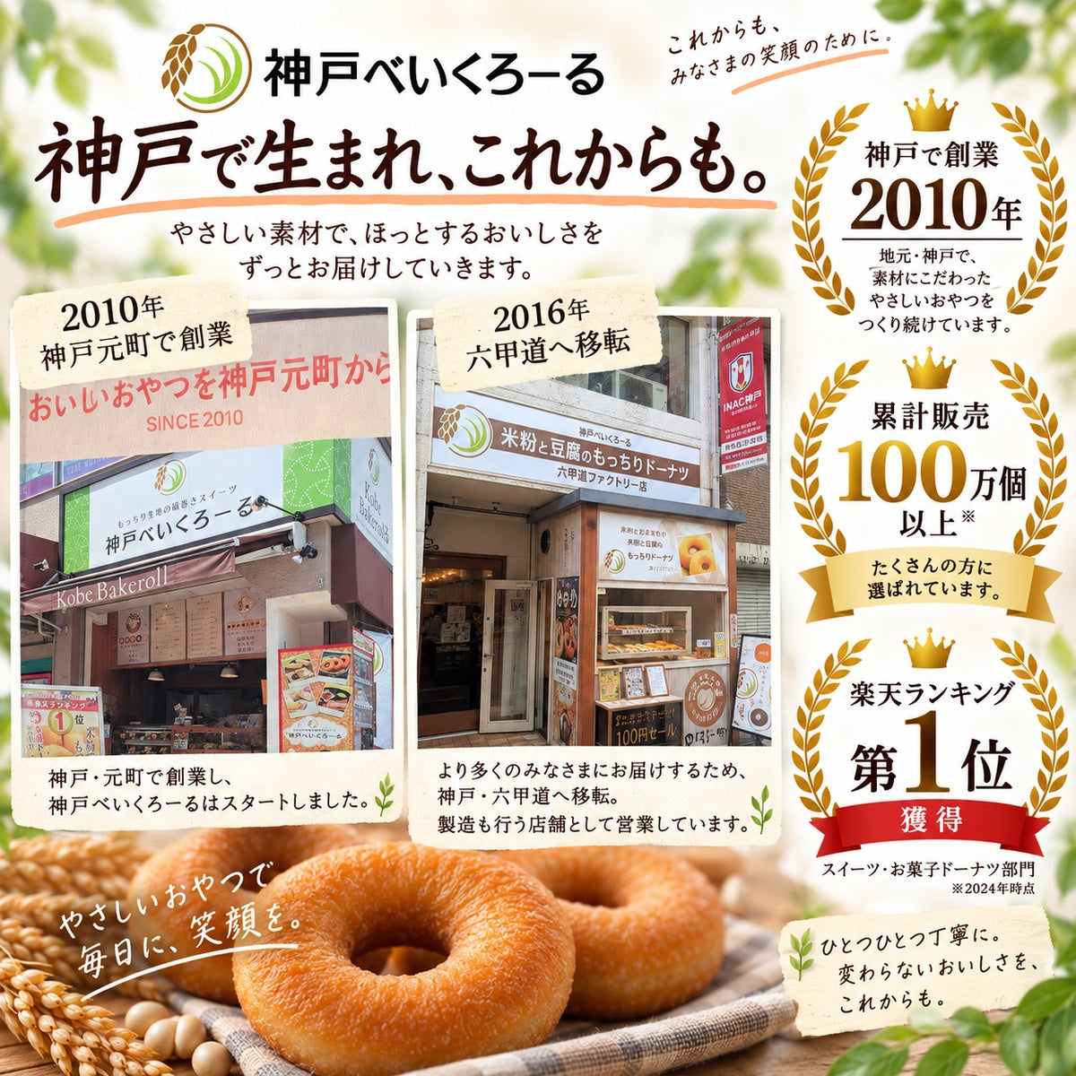 【卵・乳不使用】米粉と豆腐のもっちりドーナツ24個【プレーン】冷凍でお届け｜神戸べいくろーる