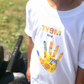Colorful Hand Print T-shirts■手形 手形アート 足形 足型アート ベビー 服 名入れ プレゼント Tシャツ 出産祝い ギフト 子供服 キッズ服 スマイル おしゃれ 赤ちゃん メモリアル オーダーメイド
