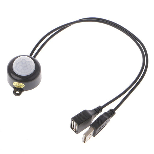 人感センサー USB ブラック スイッチケーブル 電源 ライト 赤外線 自動オンオフ USB DC 照明 夜 足元 間接照明 LED テープライト クローゼット 廊下 階段 玄関 トイレ ベッド