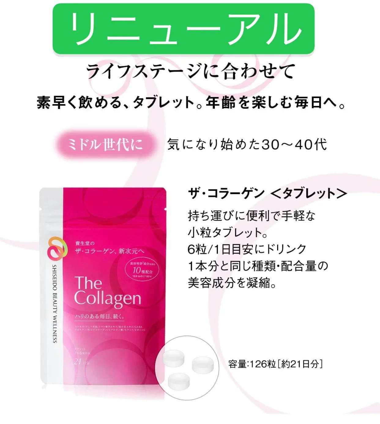 資生堂 SHISEIDO ザコラーゲン ザコラーゲン  タブレット 21日分（126粒 1日6粒目安） [美容タブレット]