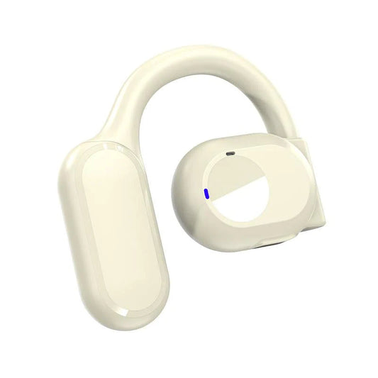 ワイヤレスイヤホン Bluetooth 5.3 ブルートゥースヘッドホン ヘッドセット 軽量 高音質 耳を塞がないイヤホン 防水 防汗 右耳 s072D(ベージュ)
