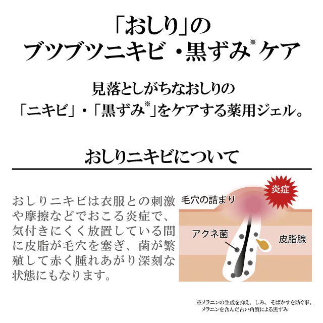 BRO. FOR MEN Body Care Gel-メンズケア おしり ニキビ・肌荒れ・黒ずみ 薬用ジェル 美容保湿成分 プラセンタ 日本製 医薬部外品