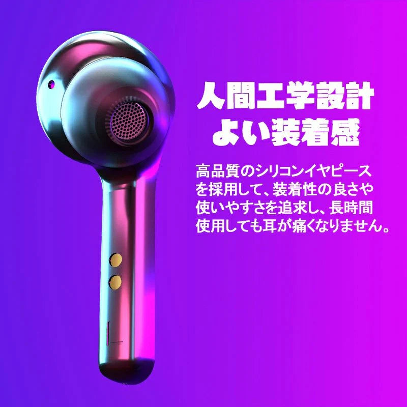 Bluetooth イヤホン 両耳 高音質 完全 イヤホン 耳掛け式 自動ペアリング IPX5防水 ブルートゥース イヤホン マイク付き 軽量 Siri対応 Bluetooth ヘッドホン ハンズフリー通話 iPhone＆Android対応 w044A(ブラック)