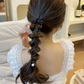 (ブラック)プリングヘアゴム くるくる ヘアアクセサリー ハート オシャレ 髪飾り ヘアゴム コイルポニー ワイヤーポニー まとめ髪