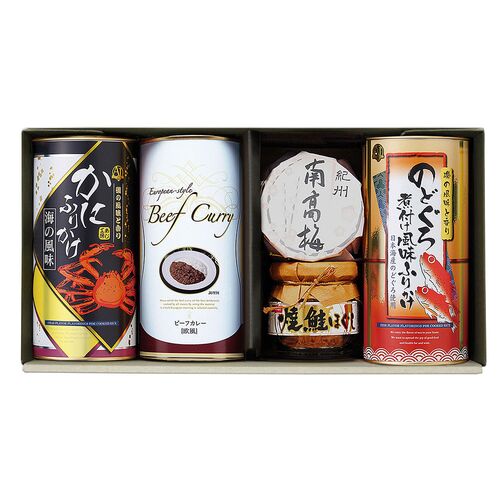 味工房 特選ギフト （かにふりかけ、のどぐろ煮付風味ふりかけ、欧風ビーフカレー×2、紀州南高梅、ニッスイ焼鮭ほぐし）