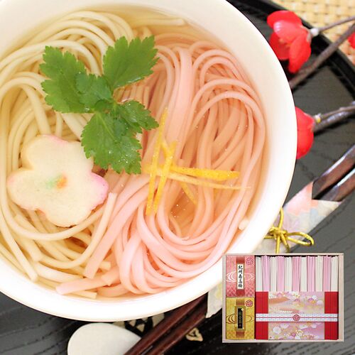 優雅 ~紅白うどんの詰合せ~ （讃岐うどん6束、梅うどん5束、純金茶、紀州南高梅）