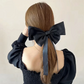 (ワインレッド)リボンバレッタ 大きい リボンヘアアクセサリー ヘアクリップ 清楚 ガーリー エレガント ヘアピン