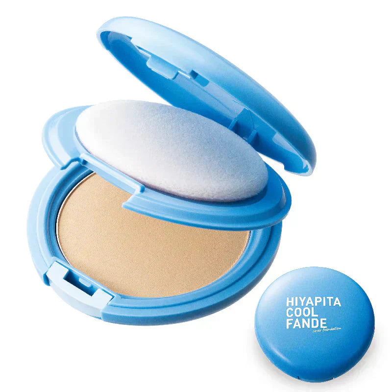 HIYAPITAクール ファンデ(ナチュラルベージュ) /カバー力 SPF50＋・PA++++ ベースメイク 日焼け止め配合ファンデ 汗に強い あざ隠し 長時間キープ コンパクト プチプラ uvカット ファンデーション UVカット メイクアップベース トーンアップ ひんやりキープ サラサラをキープ 保湿美容液