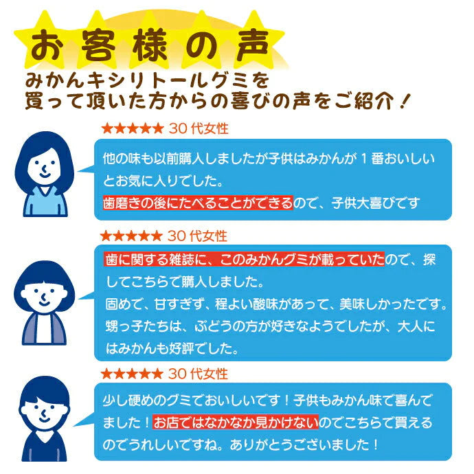 【100円シェア買い】BSA みかんキシリトールグミ 1袋（12粒)【ご新規さんとシェア買い】