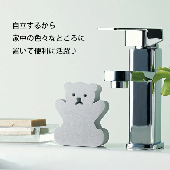 超吸水 脅威の吸水力 吸水スポンジ かわいいクマさん型 6個組 水滴取り 結露取り キッチン 台所 洗面台スポンジ 水拭き 掃除グッズ 繰り返し使える