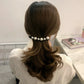 (ブラック)バナナクリップ ヘアクリップ 大きめ パール ヘアアクセサリー 髪留め 結婚式 パーティ シンプル 大人かわいい