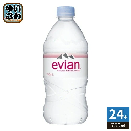 エビアン 750ml ペットボトル 24本 (12本入×2 まとめ買い) ナチュラル ミネラルウォーター 硬水 フランス産 evian 伊藤園 正規輸入品