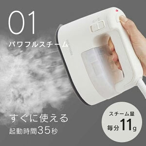 【カートアップNG】アイロン かけたまま ハンディ コード付き スチーム 衣類スチーマー ハンディスチーマー スチームアイロン ハンガースチーマー アイリスオーヤマ 小型 コンパクト 除菌 脱臭 ハンガーアッシュ IRS-02