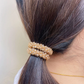 (ブラック)ヘアゴム　キラキラ　ヘアアクセサリー　かわいい　ゴールド　オシャレ　髪飾り　上品　大人っぽい　クリスタルビーズ 大人 上品 エレガント フェミニン 　シンプル　ブレスレット　子供用　大人