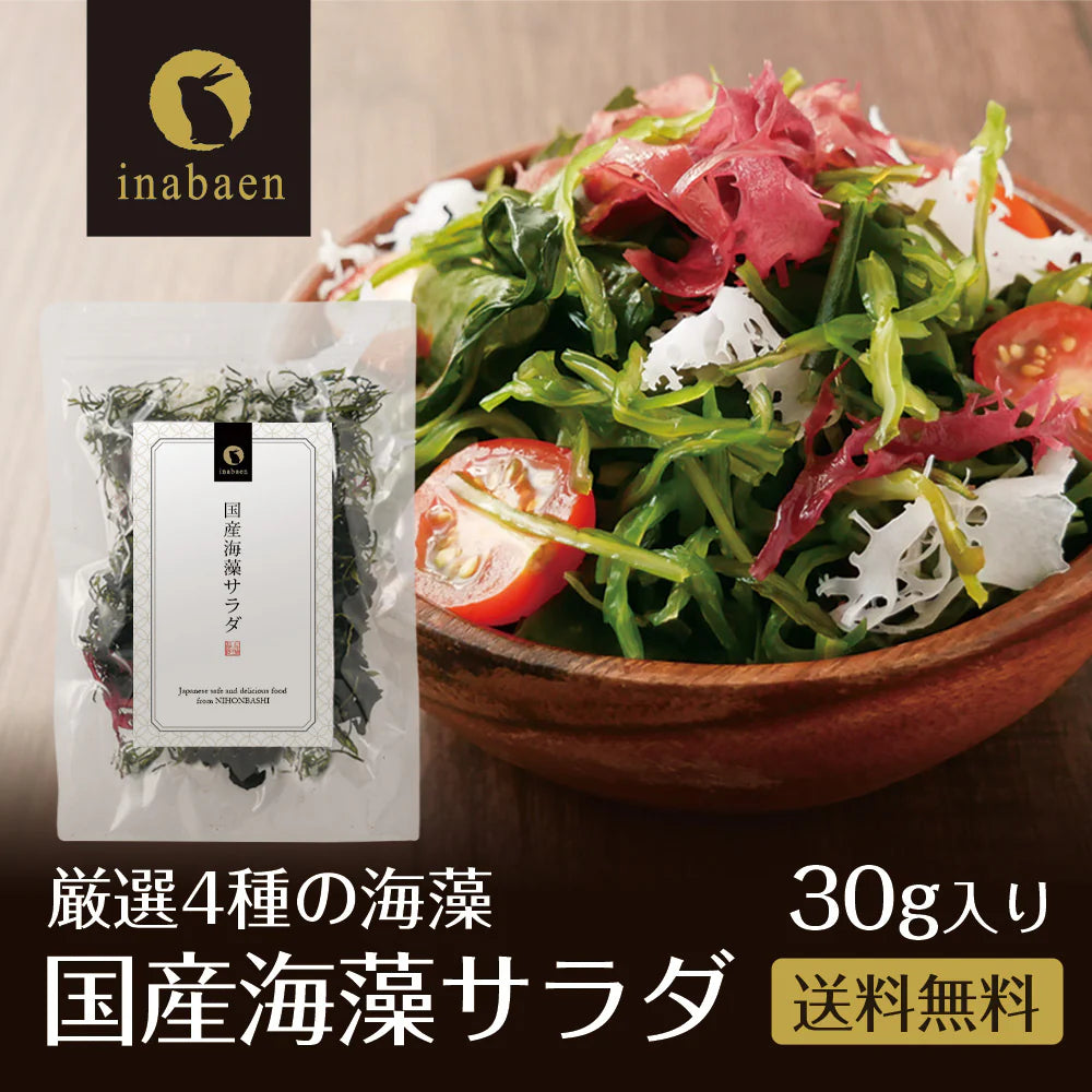 日本橋いなば園 国産海藻サラダ 30g ネコポス メール便送料無料