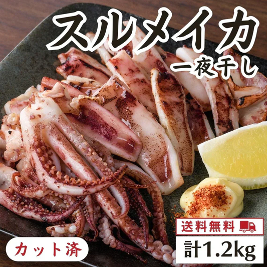 島根県産スルメイカ一夜干し(カット済200g×6袋)　送料無料