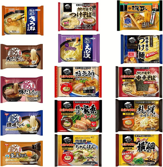 【新発売】 冷凍 冷凍麺 キンレイ テーブルマーク 日清食品 コラボ15袋 セット ラーメン うどん そば 得正カレーうどん 天かすおまけ付き