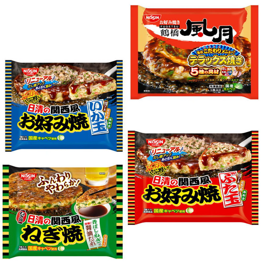 【新発売】 お好み焼き祭り 8袋種 日清食品 大阪鶴橋風月 豚玉 ねぎ焼 いか玉 粉もん 4種セット