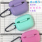 AirPodsPro対応ケース グレー シリコン AirPods Pro Case カバー カラビナ付き エアーポッズプロケース 防塵 耐衝撃 air pods proケース ソフトケース フック付き