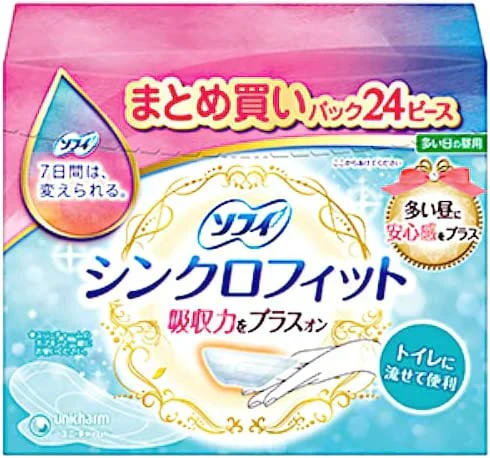 【1枚あたり22円】ソフィ シンクロフィット多い日の昼用（生理用品ナプキン併用タイプ）【360ピース（24ピース×15セット）】