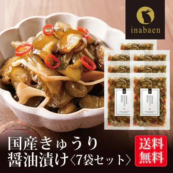 【7個セット】日本橋いなば園 国産きゅうり醤油漬け 100g メール便送料無料