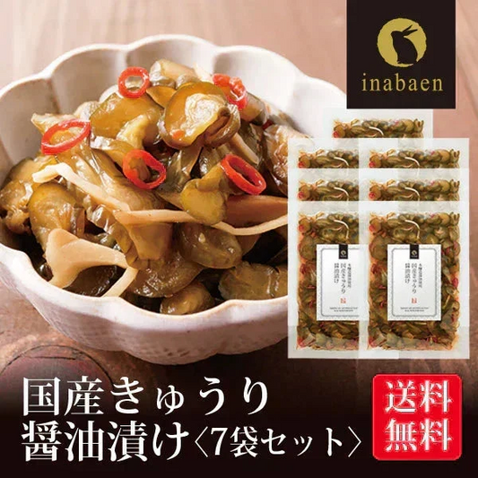 【7個セット】日本橋いなば園 国産きゅうり醤油漬け 100g メール便送料無料