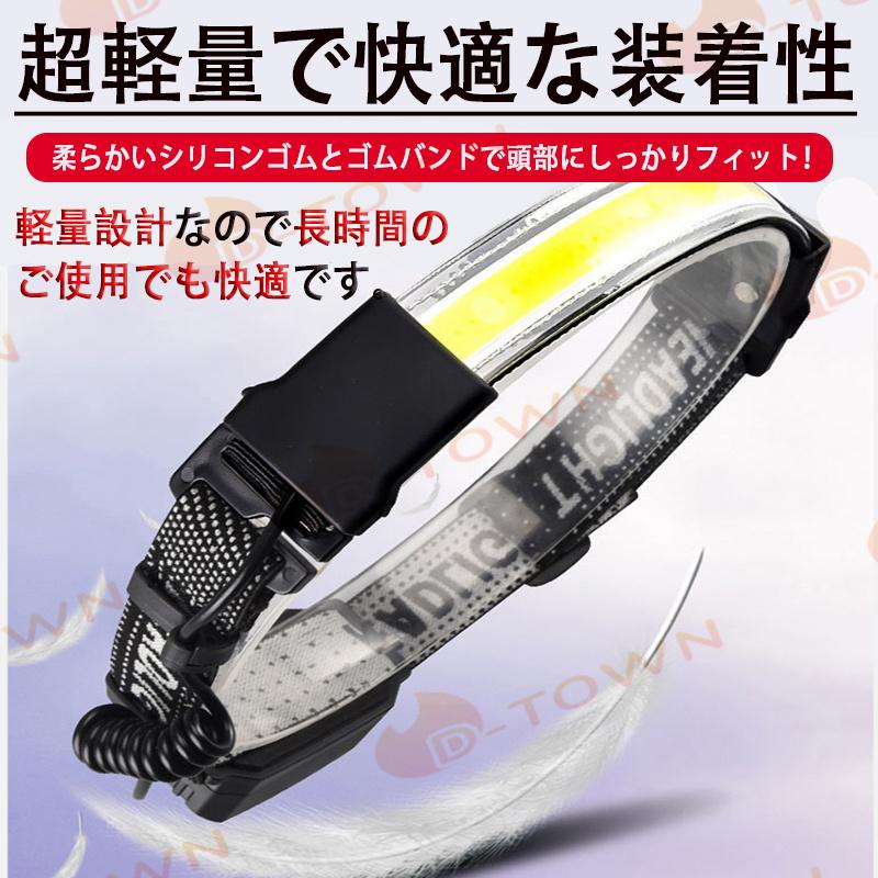 ヘッドライト LED キャップライト 超高輝度 充電式LEDヘッドライトり ジョギング センサー機 w608