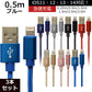 【3本セット】【0.5m】【ブルー】iPhone 充電 ケーブル 断線しにくい 急速充電 2m 1.5m 1m 50cm 25cm データ 充電器 Lightningケーブル ライトニングケーブル スマホ アイフォン usb iPad iPhone 13 12 SE3 SE2 11 XS MAX X XR Pro Max mini