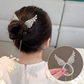 (HANE)ヘアクリップ ゆらゆらチェーン付き 髪留め 髪飾り 扇子 ヘアアクセサリー オシャレ上品 パーティー飾り