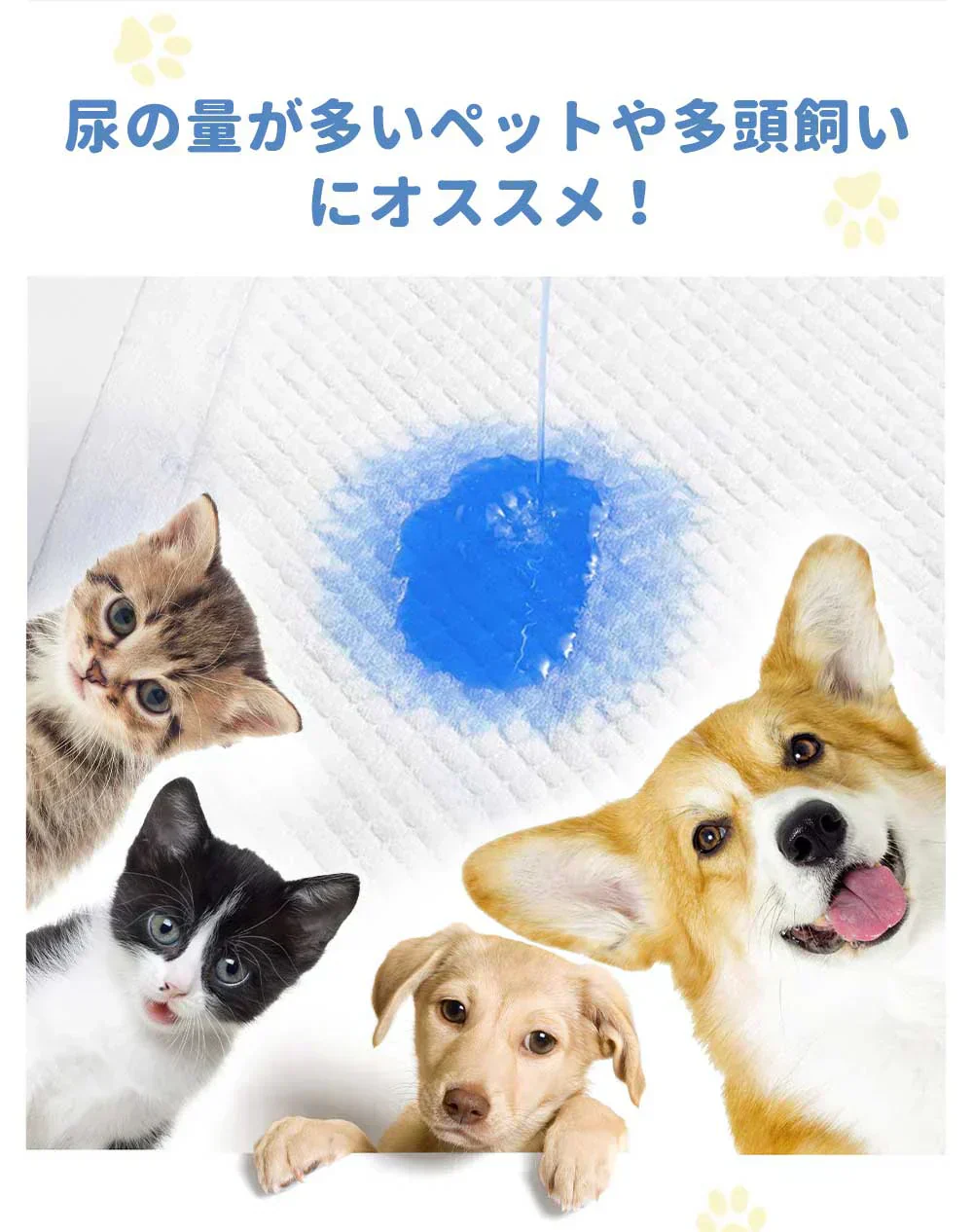 【大容量でコスパ抜群！】＼ 小型犬 800枚 ／ペットシーツ トイレシーツ 犬用品 ペット ペットシーツ トイレシーツ 使い捨て 大判 青色 デオシート しっかり超吸収 無香消臭タイプ レギュラー ペットシーツ ワイド ペットシート トイレシート 多頭飼い 業務用 大容量 シーツ シート 小型犬 大型犬 400枚