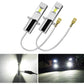 LEDフォグランプ H3 6000k-ポーペ 60W 1200LM 12V/24V兼用 無極性 CSPチップ搭載 両面発光 ホワイト 高輝度 2本セット w221A(ホワイト)