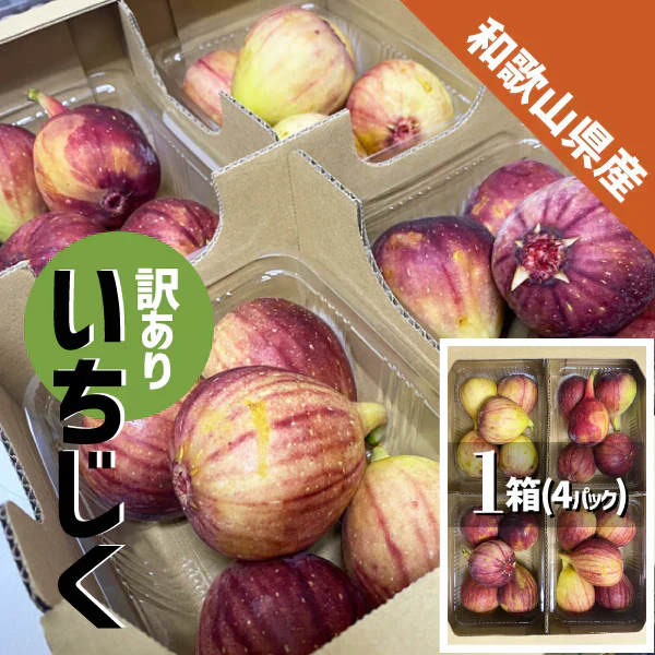 いちじく 訳あり 1箱 (約300g×４パック) 和歌山県産 傷 めくれ イチジク 無花果 紀の川市