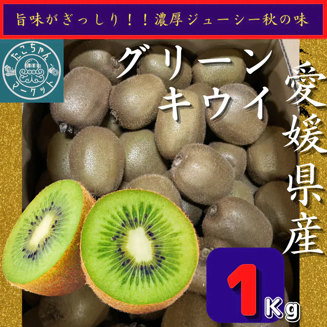 【予約１1月頃発送開始】おトクで美味しい！　愛媛県産　グリーンキウイ1Kg(10個前後）（風袋込み）