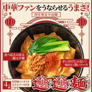 ビャンビャン麺4食セット！！話題の中華麺料理！ご家庭で本場の味を ゆうパケット