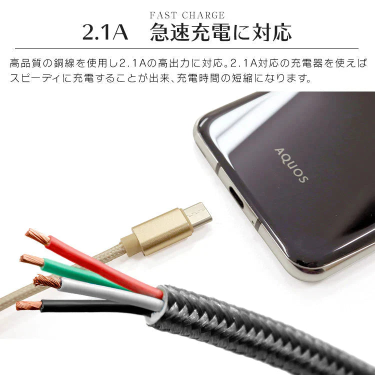 【3ｍ】【ブルー】充電ケーブル type-c 1m 1.5m 2m 3m 0.25m 0.5m タイプC Type-C USB 充電コード 充電器 高速充電 android アンドロイド データ転送 iPhone 15 / iPad Pro / Xperia XZs / Xperia XZ / Xperia X compact / Nexus 6P / Nexus 5X 等