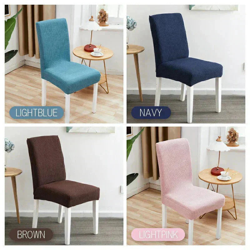 【椅子カバー　色お任せ　/4点セット】椅子カバー チェアカバー 背もたれ 座面 北欧 ベージュ アウトドア 無地 ダイニング ストレッチ フィット 伸縮性 洗える さらり 肌触り抜群 ぴったり 柔らかい 汚れ防止 プレゼント おしゃれ フルカバー 伸縮素材 送料無料 新生活
