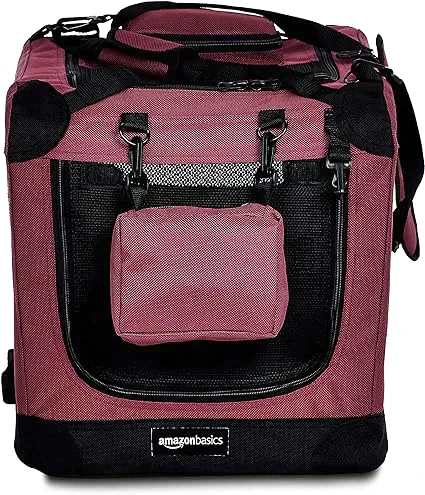 Amazonベーシック訳あり 折りたたみ式ペットキャリー ソフトタイプ レッド