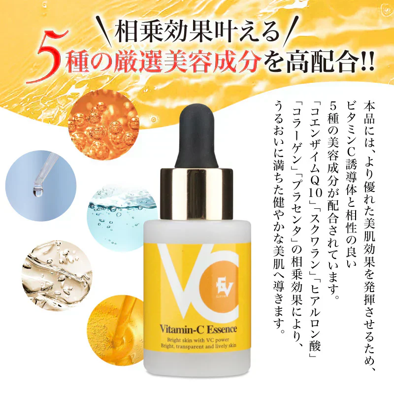 『ビタミンC誘導体配合＜美容液＞（★お得な2個セット★）』 美容液 ビタミンc美容液 ビタミンC誘導体配合 高濃度 セラム 毛穴ケア 黒ずみ 鼻 頬 引き締め 化粧品 エイジングケア 美肌 抗酸化