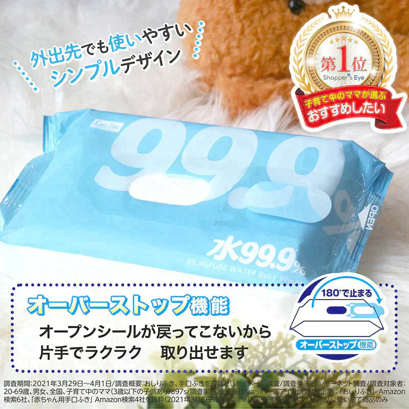 純水99.9％ ベビー用 ふんわり おしりふき 80枚×20個 (1,600枚)【限りなく水に近く肌にやさしい】日本製【最安値に挑戦】