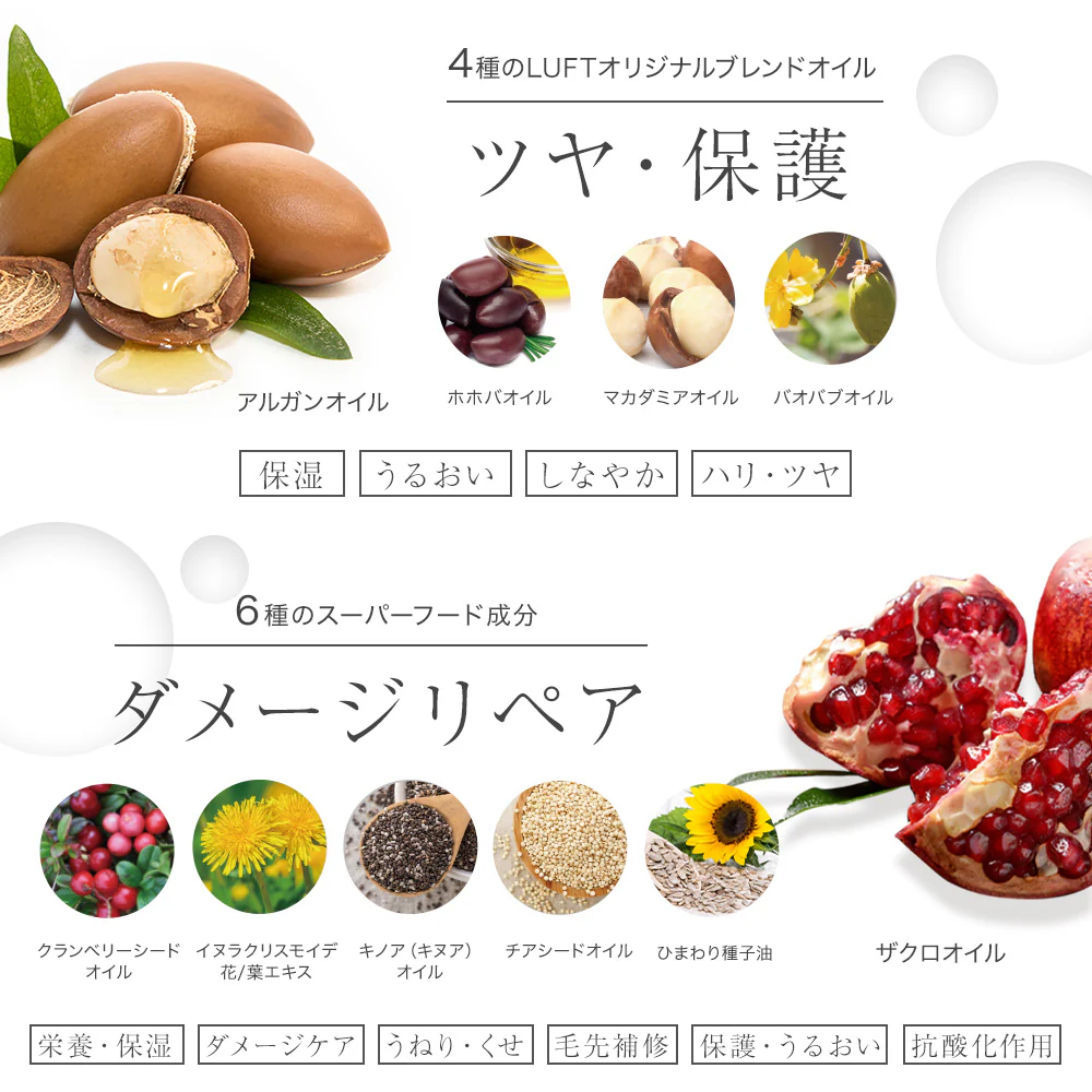 LUFT（ルフト）ケア & デザイン 洗い流さない トリートメント ヘアケア オイル スタイリング アウトバストリートメント 防腐剤 無添加 送料無料【さらさら仕上げでおうちケアに】